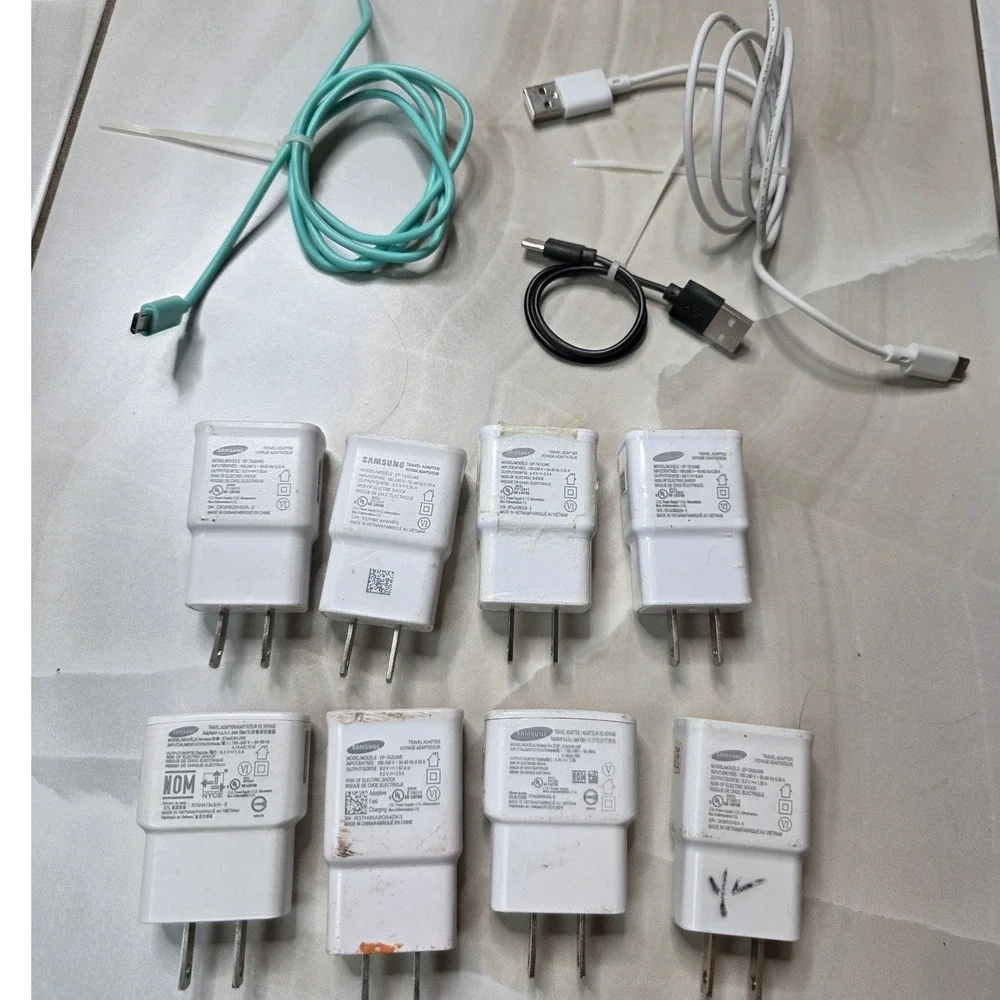 Samsung Wall Charger Lot 8 Adapter Blocks EP-TA20JWE EP-TA50JWE 3 USB Cables Z4